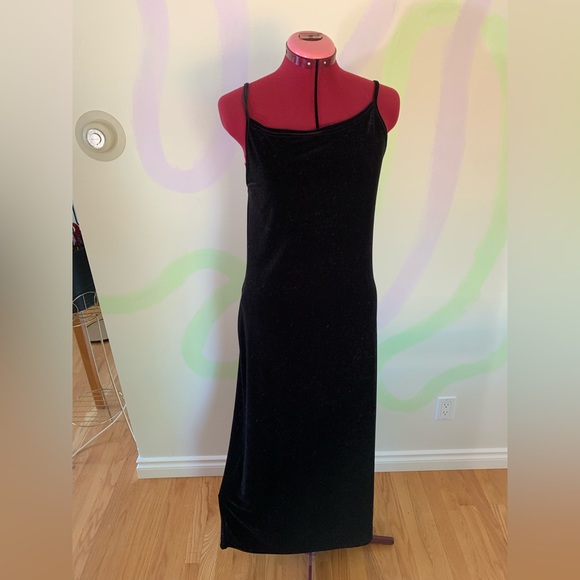 Vintage Dresses & Skirts - Vintage 90s La Senza Signature Black Velvet Maxi Dress